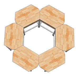 Juego de Mesa de Salón Moderno con Madera Natural y Patas de Hierro (PSD035) - Product Image 3