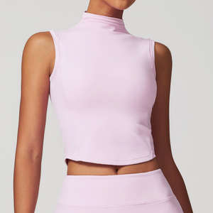 Haute qualité Gym Singlet entraînement débardeurs Fitness pour les femmes couleur unie été haut sans manches - Product Image 4