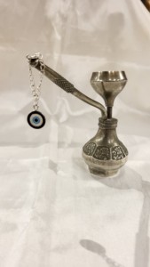 Hecho a mano de plata de moda geométrica mal de ojo reloj encanto de moda ojos turcos para Unisex corte ovalado buena suerte protección pendientes - Product Image 6