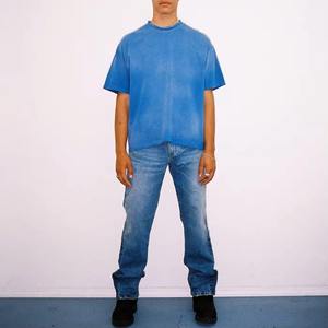 Camiseta de Verano Personalizada de Alta Calidad, 100% Algodón, Estilo Vintage, Cuello Redondo, para Hombre, Lavado Ácido, Estampado Puff, Talla Grande - Product Image 3