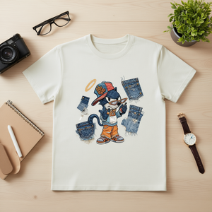 T-Shirt Unisex 210GSM 100% Cotone Casual con Stampa di Rose, Maglietta Personalizzata con Stampa Serigrafica - Product Image 3