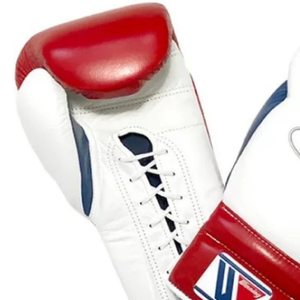 Winning <b>Lace</b> Up Boxing Gloves <b>White</b> Navy Red Premium Leather Professional Boxing Gloves Fight Training Sparring 8oz 10oz 12oz - Product Image 5