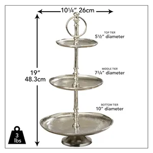 Support à gâteau moderne et écologique, résistant au four, avec bord perlé, plateau de présentation miroir plat pour événements de fiançailles, de mariage, moule en aluminium - Product Image 4