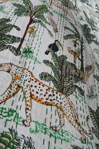 Chic Boho Chic Edredón Colcha Ropa de cama Kantha orgánico Edredón Reversible Manta Colcha Tela con estampado de animales para uso doméstico en el Hotel - Product Image 6