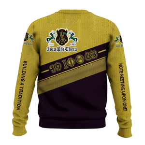 Iota Phi Theta 1963 ropa griega Chenille carta acrílico tejido suéter pulóver fraternidad ropa invierno desgaste - Product Image 4
