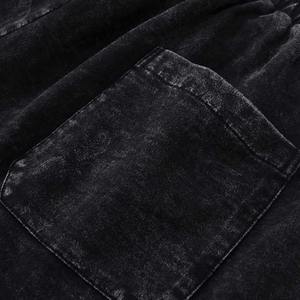 Short en denim vieilli personnalisé délavé à l'acide pour hommes Streetwear Plus Size Shorts au genou disponibles - Product Image 2