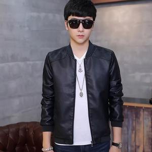 Veste en cuir de qualité supérieure pour hommes pour le printemps automne Version coréenne élégante Tissu en laine High Street All-Match Toile à la mode - Product Image 5