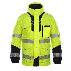 Chaqueta de Trabajo de Invierno de Alta Visibilidad ANSI Clase 2, Reflectante, de Forro Polar, Material de Poliéster, con LED Intermitente, Impermeable, para el Frío - Product Image 1