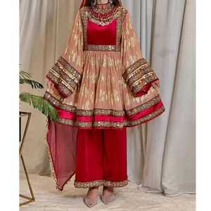 Vestido Largo de Encaje para Mujer, Estilo Tribal Étnico Moderno, Auténtico Afgano Pakistaní, Vestido de Fiesta Tradicional Bordado Colorido - Product Image 3