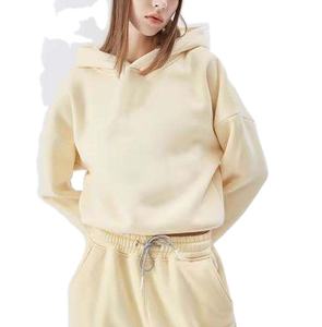 Sweat à capuche à fermeture éclair personnalisé pour femmes avec col roulé Design doublé Couleur unie Logo avant Tricot de coton multi-saisons - Product Image 1