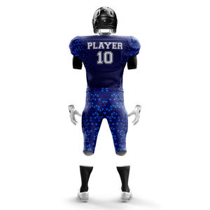 Conjunto de camiseta de fútbol americano de manga corta sublimada personalizada para jóvenes, uniformes de poliéster 100% transpirables, logotipo frontal, precios bajos - Product Image 6