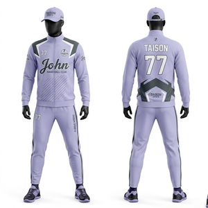 Mens Hand Training Suit 340 GSM Interlock <b>Polyester</b> Spandex Purple Silver Side Panels Heat Transfer Custom Logo <b>Tracksuit</b> - Product Image 2
