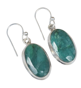 Best Quality Gemstone <b>Earrings</b> Silver Dangle <b>Earrings</b> for Women Emerald Gemstone <b>Earrings</b> 925 Solid Sterling Silver Jewelry - Product Image 1
