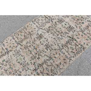 Alfombra negra beige vintage Alfombras turcas de 3,3x7,5 pies - Product Image 5