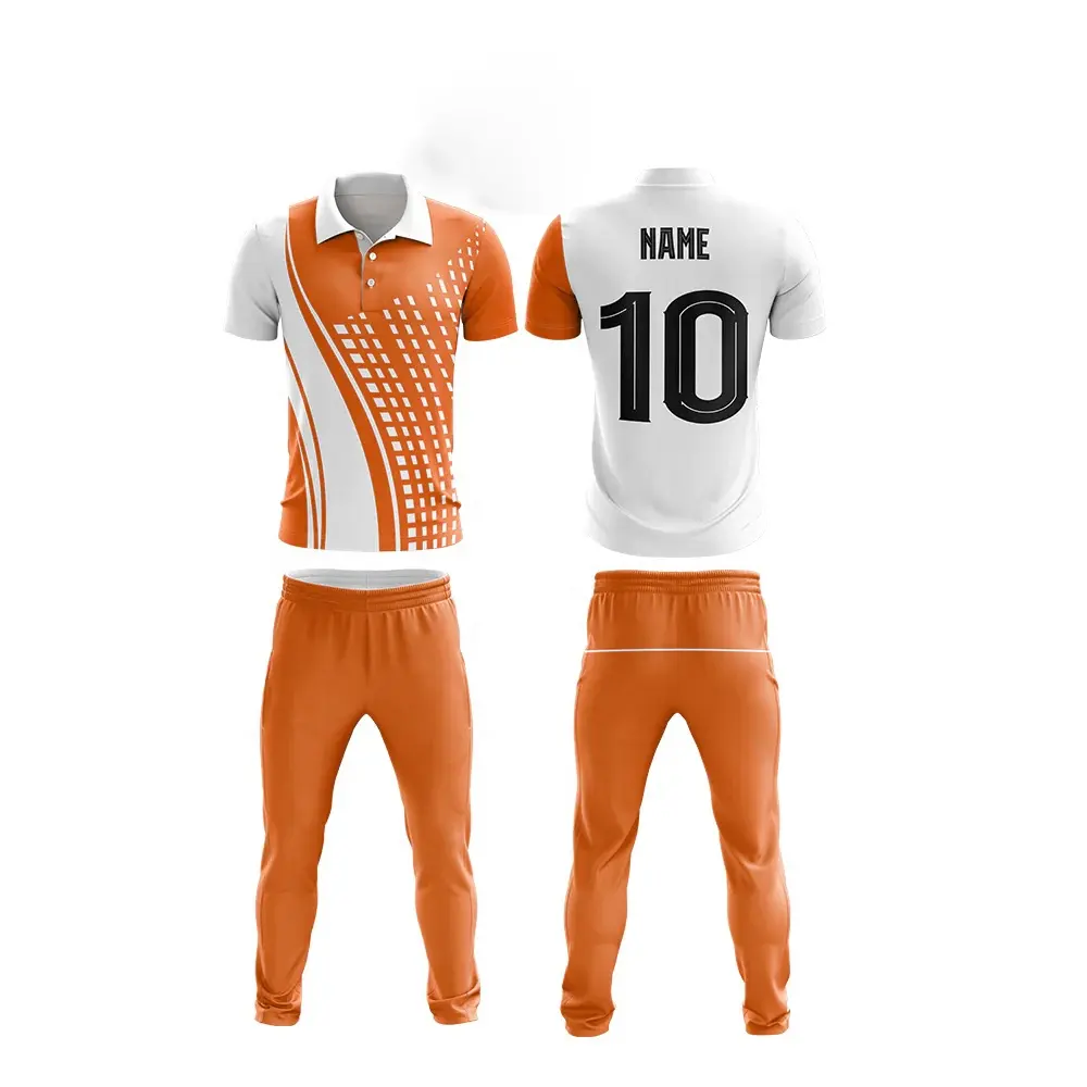 Logo personnalisé conception de maillot de cricket haute qualité t-shirt et pantalon ensemble de cricket uniforme de cricket 2024