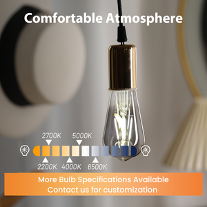 Прямой производитель ST45 2 Вт E27 220 В прозрачное стекло Светодиодная лампа накаливания без мерцания Светодиодная лампа накаливания совместимая с креплениями - Product Image 4