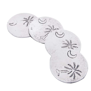 Hotels & Restaurant Best Seller Custom Eco-Friendly Fancy Aluminium Coaster Hot Selling Brass Casted Coffee Coaster Set - Product Image 4