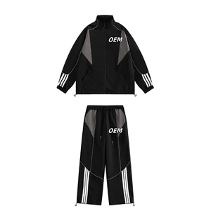 Survêtement USA Personnalisé Nylon Vintage Polyester Pantalon Empilé Hommes Zip Up Deux Pièces Coupe-Vent Survêtement Vestes Ensemble - Product Image 1