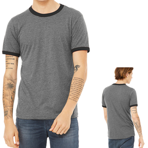 Camisetas Ringer de Mezcla Triple Súper Suave con Aspecto Vintage y Ribete en Contraste, Servicio DDP Gratuito - Product Image 2