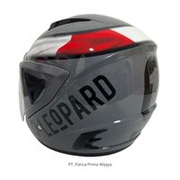 Casque de moto en ABS de haute qualité, nouveau modèle JP13 Leopard, avec mousse |   Casque de moto demi-visage pour adulte, visière unique, finition brillante gris pierre, homologué SNI