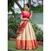 Couleur rouge indienne à la mode Festival porter Designer kanjivaram Style Lehenga Choli avec chemisier jari travail ethnique exclusif porter des femmes
