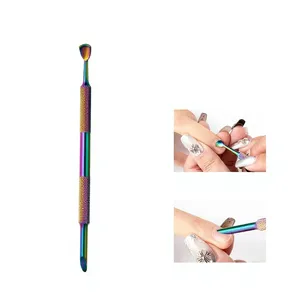 Dual-End Stainless Steel Nail Cuticle Pusher <b>Tool</b> with Textured Grip Durable for Manicure & <b>Pedicure</b> - Product Image 1