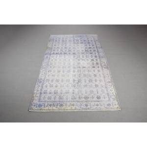 Alfombra Vintage, Alfombra Turca Grande de 5.1x8.9 pies, Alfombra de Lana Azul con Diseño de Patchwork - Product Image 1