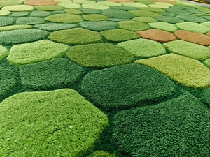 Pebble Mô hình màu xanh lá cây chần sợi vòng thảm thảm 5x8 chân thiên nhiên lấy cảm hứng từ sàn thảm hiện đại thiên nhiên phong cách thảm cho hiện đại nhà khách sạn - Product Image 5