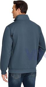 Sweat-shirt unisexe avec logo personnalisé Sweat-shirt oversize lourd 1/4 Sweat-shirt zippé uni 100% coton Sweat-shirt à col roulé demi-fermeture éclair - Product Image 4