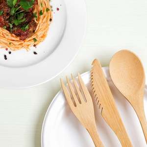Vente en gros Organisateur de couverts en bambou Couverts jetables en bambou Cuillère en bambou personnalisée Offre Spéciale biodégradable écologique - Product Image 3