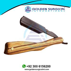 Rasoir à lame droite avec lames remplaçables, manche en bois pour salon de coiffure et usage domestique - Product Image 4