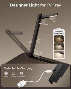 Nueva Mesa Auxiliar de Comedor SAIJI Original, Inclinable, con Altura y Ángulo Ajustables, Totalmente Plegable, con Lámpara LED Integrada - Product Image 6