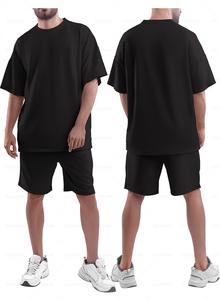 เสื้อยืดผ้าโพลีเอสเตอร์/ ผ้าฝ้ายถักยาวไซส์พิเศษสำหรับผู้ชายเสื้อผ้ากีฬาแบบสั่งทำชุดใส่ออกกำลัง220กรัม - Product Image 3