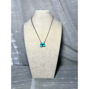 Kingman Turquoise & Sterling Silver Necklace Navajo-<b>Crafted</b> Cultural Collectible Jewelry One-of-a-Kind Piece - Product Image 3