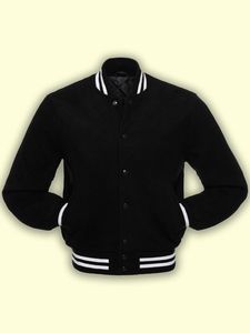 Chaqueta de lana de béisbol Varsity Letterman Bomber y mangas de cuero genuino - Product Image 2