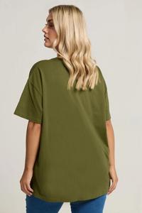 Camiseta Holgada de Verano Ecológica con Bordado de Diamantes Verdes para Mujer - Product Image 3