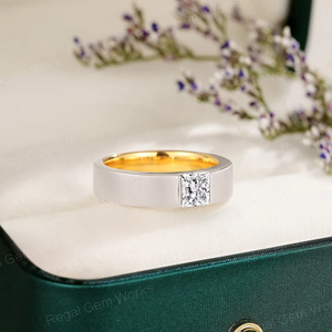 Fabriqué à la main Moissanite Diamant Hommes 10K Or Massif De Luxe Mariage Bague De Fiançailles Bague CLASSIQUE POUR HOMMES - Product Image 3