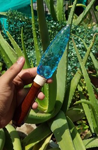 Hermosa Daga de Obsidiana Aqua Pulida y Atada a Mano, Piedra Preciosa Hecha a Mano, Regalo Wiccano, Figura de Mascota Premium, Elimina la Negatividad - Product Image 3