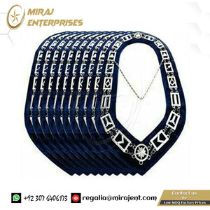 MASTER MASON BLUE LODGE PLATA METAL 12 CADENA COLLAR MASONIC REGALIA Masonic Shrine Collar de cadena - Product Image 2