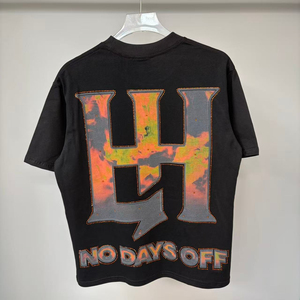 T-shirt à manches courtes pour homme, de haute qualité, en coton respirant, à motif diamant, style streetwear, poids lourd - Product Image 2