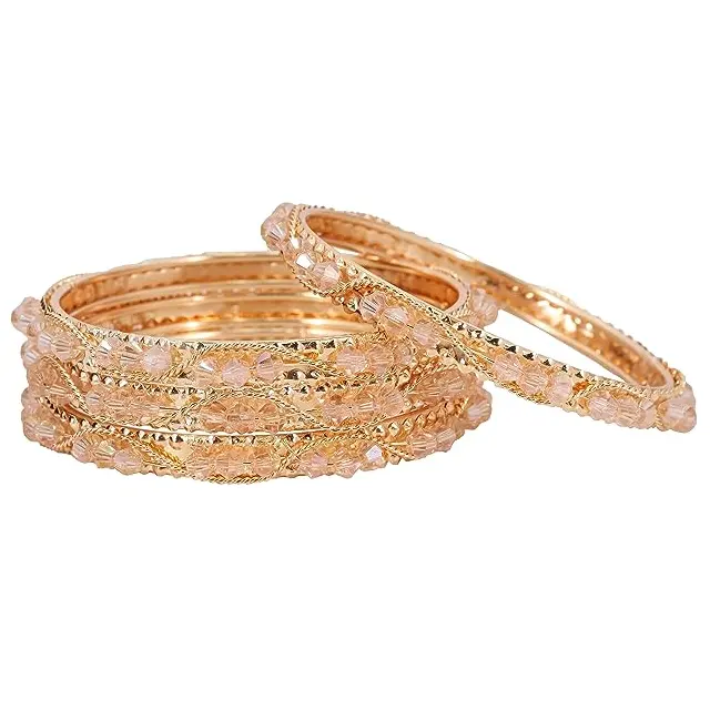 Comprar Liga de Metal com Cravejado Pérolas e Cadeia Projetado Elegante Pulseira Bangles Para Meninas Mulheres Vestindo Bangle Set