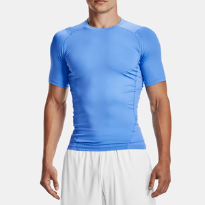T-shirt de compression respirant pour hommes à manches courtes athlétique coupe ajustée haut à séchage rapide - Product Image 3