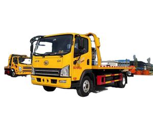 <b>Flatbed</b> 1 pull 2 Car Towing <b>Truck</b> FAW 4x2 Wrecker Towing <b>Truck</b> with 5600*2350mm Wrecker Body Platform - Product Image 6