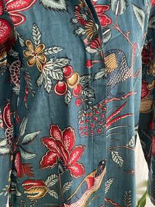 เดรสแม็กซี่แขนยาวพิมพ์ลายดอกไม้สำหรับผู้หญิงชุดเดรสยาวทรงตรงเซ็กซี่สำหรับใส่ไปทะเลขนาดใหญ่พิเศษ - Product Image 3