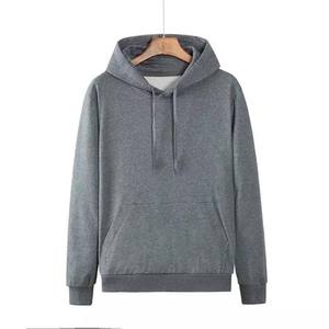 Sweats à capuche solides pour hommes 100% coton noir et gris décontracté blanc Streetwear pull Logo personnalisé broderie basiques hommes sweats à capuche - Product Image 1