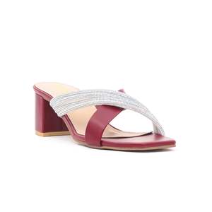 Sandales à talons bordeaux Pantoufles de fantaisie FN7523 - Product Image 2