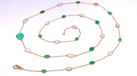 925 Sterling Silver Long Collier pour Fêtes Classique Chrysoprase Opale Pierres Précieuses Bas quantité minimale de commande Fournisseur de Bijoux pour Anniversaires