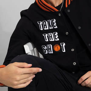 Meilleure vente veste d'hiver pour hommes à la mode Varsity Baseball Style High Street Puff Printing Embroidery Stand Collar Direct Factory - Product Image 4