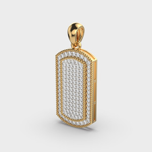 Collar con Colgante de Diamantes Chapado en Oro de 22K de Lujo, Corte Brillante Redondo, Cadena con Microincrustaciones, Joyería Unisex para Uso Diario - Product Image 3