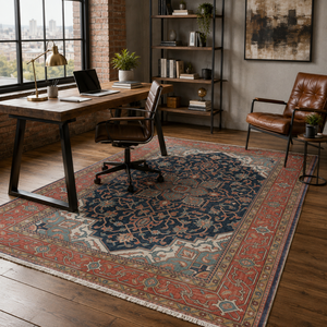 <b>Rug</b> Weavers RW7170 Anatolia Azure Tribal Washable <b>Rug</b> Dropshipping Wholesale Washable Chenille 10 Sizes - Product Image 5